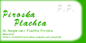 piroska plachta business card
